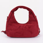 Burgundy Suede Fringe Purse