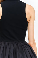 Black Mock Neck Bubble Dress