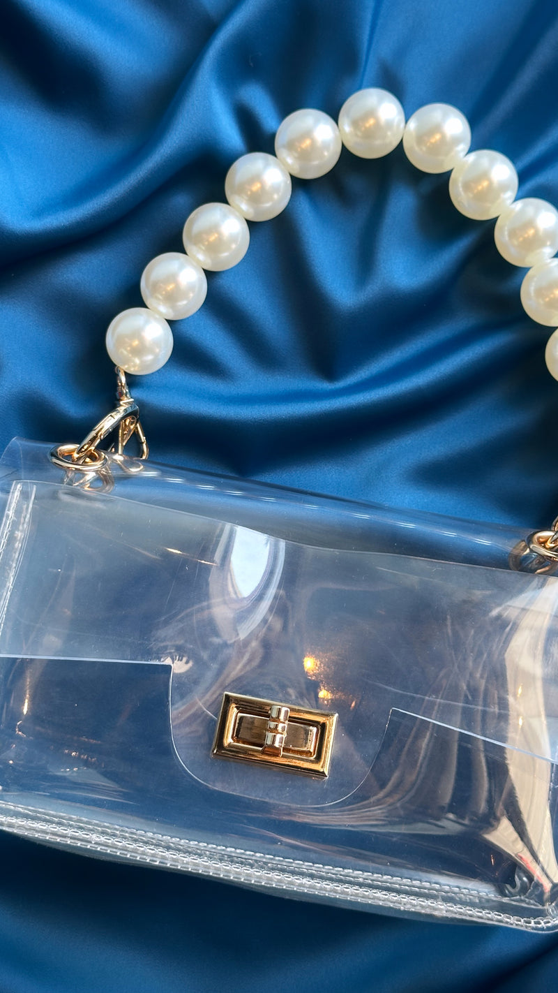 Pearl Handled Clear Purse