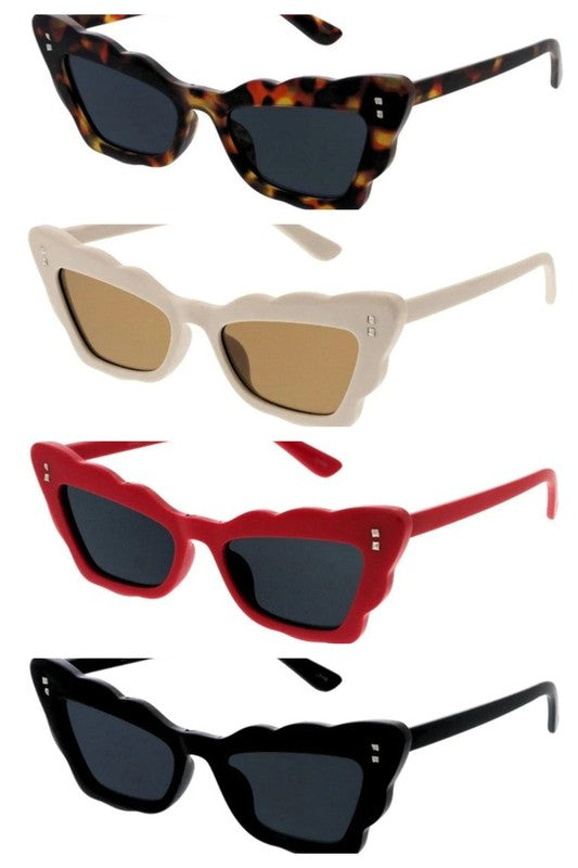 Scalloped Cat Eye Sunglasses