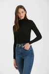 Black & White Color Block Turtleneck