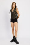 Mimi Brown Faux Leather Vest