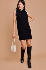 Mock Neck Sleeveless Sweater Dress