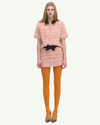 Salmon Tweed Set Mini Skirt