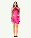 Magenta Open Back Halter Top