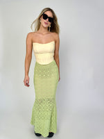 Matcha Crochet Maxi Skirt