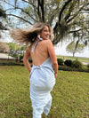 Baby Blue Linen Maxi Skirt