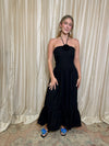 Black Rosette Maxi Dress