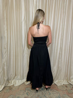 Black Rosette Maxi Dress