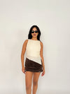 Ivory Sequin Asymetrical Top