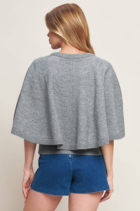 Earl Grey Knit Capelet Sweater