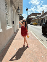 Red Fringe Sequin Dress