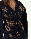 Black and Gold Embroidered Jacket Top