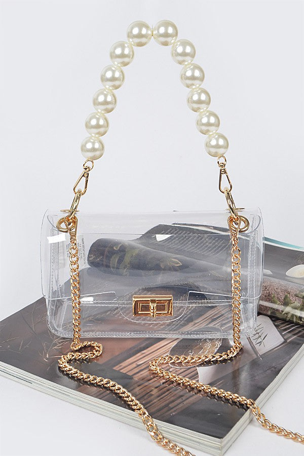 Pearl Handle Clear Bag