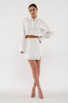 White Linen Wrap Skirt