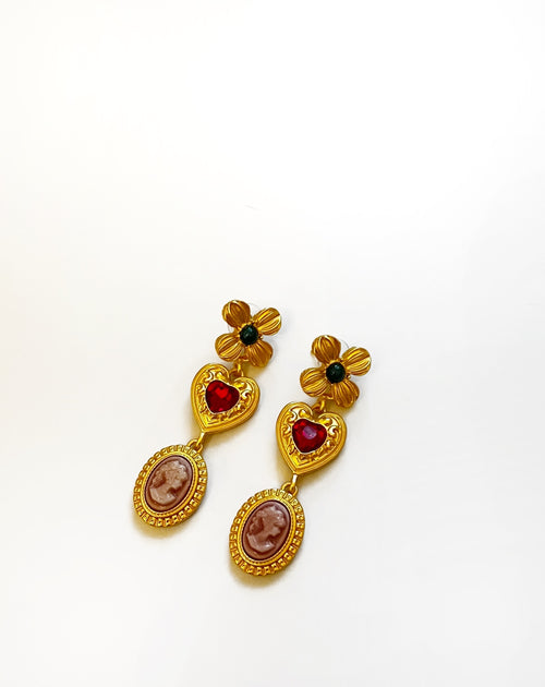 Cameo Jeweled Earrings