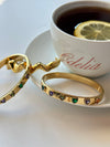 Rainbow Heart Gold Bangle Bracelet