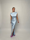 Ella Blue Cowl Neck Gown