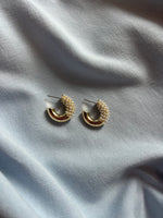 Golden Pearl Hoops