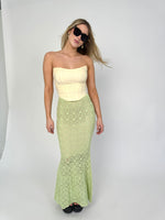 Matcha Crochet Maxi Skirt