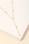 Dainty Rhinestone Y Necklace