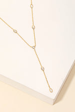 Dainty Rhinestone Y Necklace