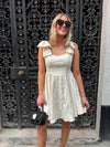 Ivory Jacquard Bow Dress