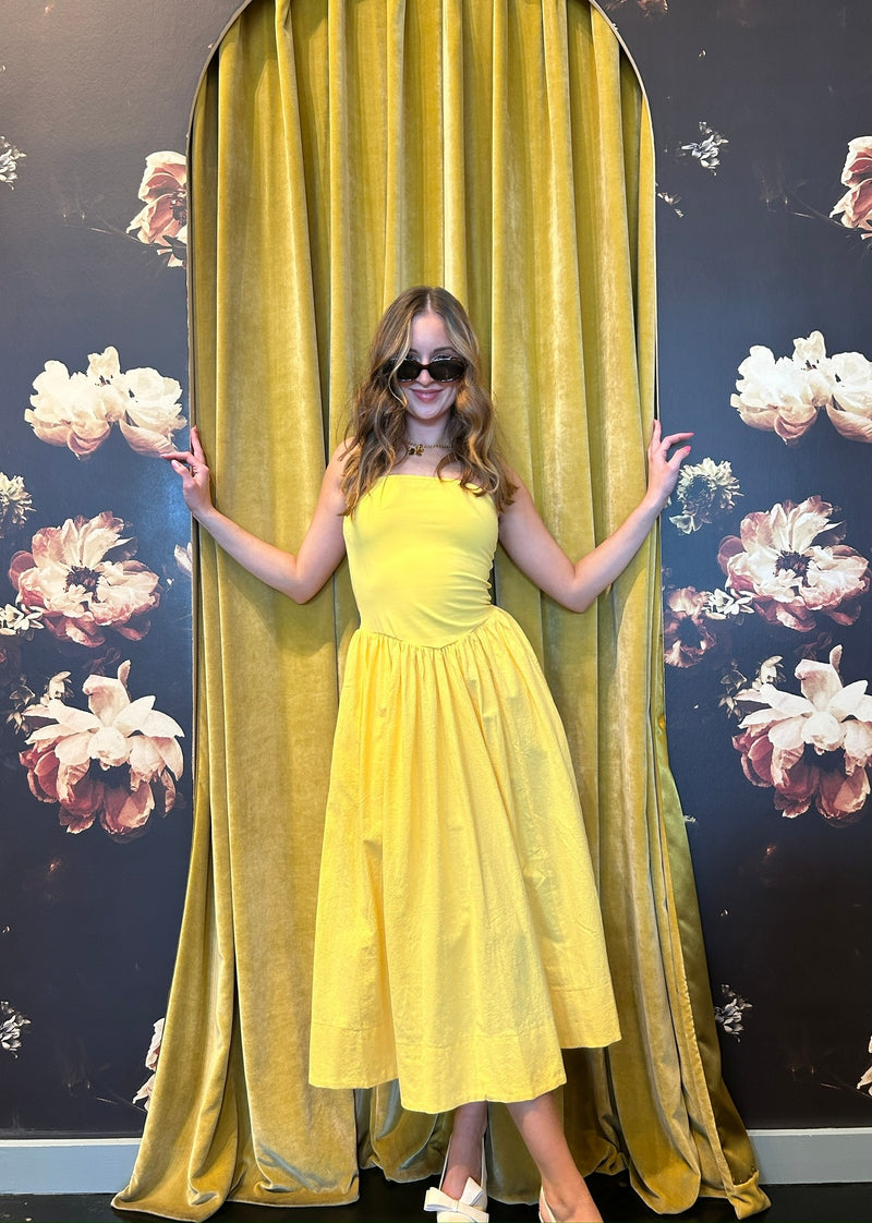 Saffron Strapless Midi Dress