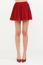 Holly Red Pleated Skirt