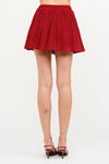 Holly Red Pleated Skirt