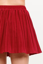 Holly Red Pleated Skirt