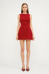 Elizabeth Red Velvet Shift Dress