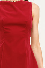 Elizabeth Red Velvet Shift Dress