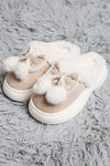 Tan Bow Slippers