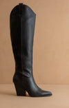 Western Black Knee High Boots