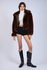 Chocolate Brown Faux Fur Jacket