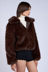 Chocolate Brown Faux Fur Jacket