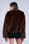 Chocolate Brown Faux Fur Jacket