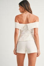 White Off The Shoulder Strapless Top