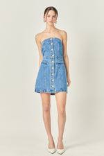 Mia Denim Strapless Dress