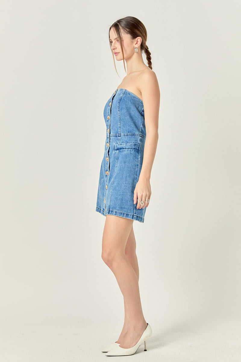 Mia Denim Strapless Dress