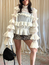Camilla Cream Ruffled Top