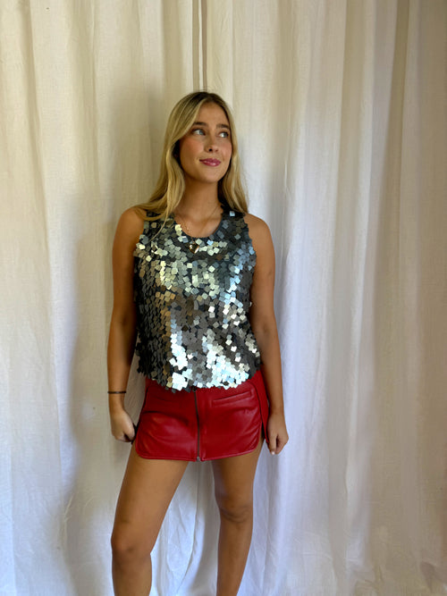 Chrome Sequin Tank