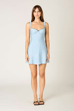 Elora Baby Blue Polka Dot Mini Dress