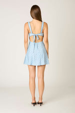 Elora Baby Blue Polka Dot Mini Dress
