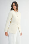 Cream Boucle Blazer Jacket
