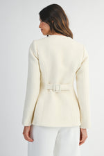 Cream Boucle Blazer Jacket