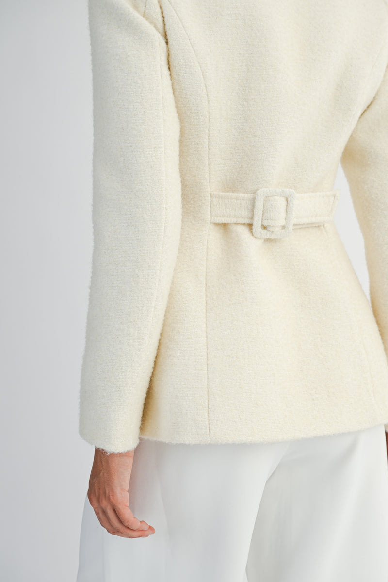 Cream Boucle Blazer Jacket