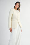 Cream Boucle Blazer Jacket