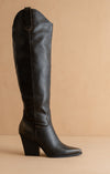 Western Black Knee High Boots